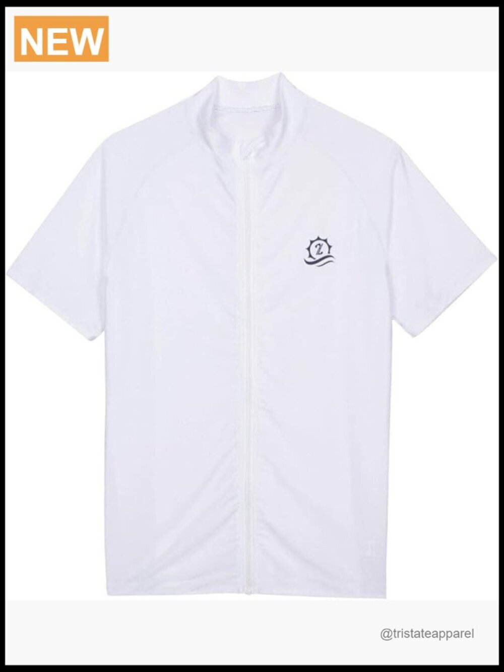 Men's Short Sleeve Zipper Rash Guard UPF 50 Sun Protection